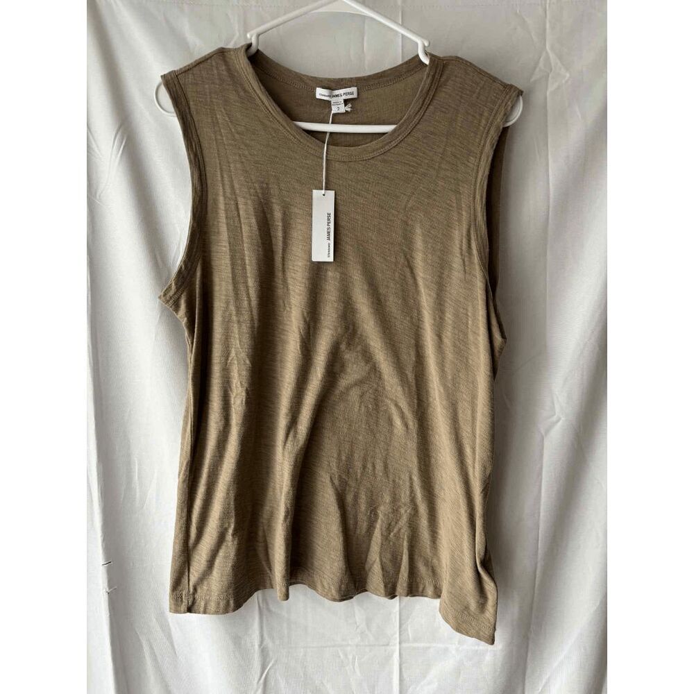 James Perse Sleeveless Cashew Sheer Muscle Tank Size 2